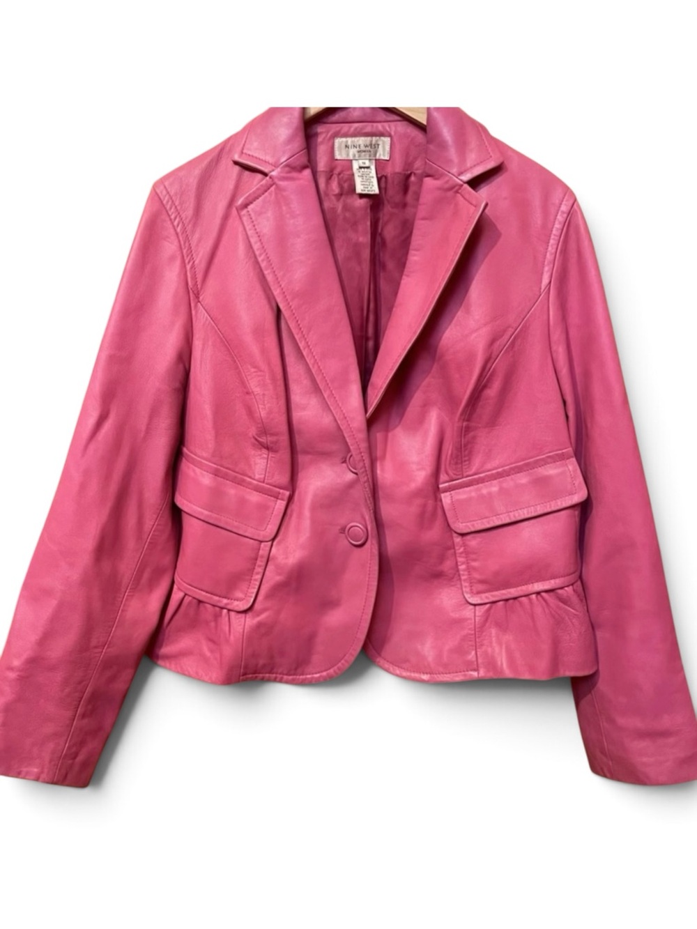 Nine West Hot Pink Leather Blazer